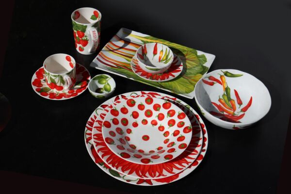 Taitu Red Fine Bone 22Cm Çukur Tabak Seti - 2