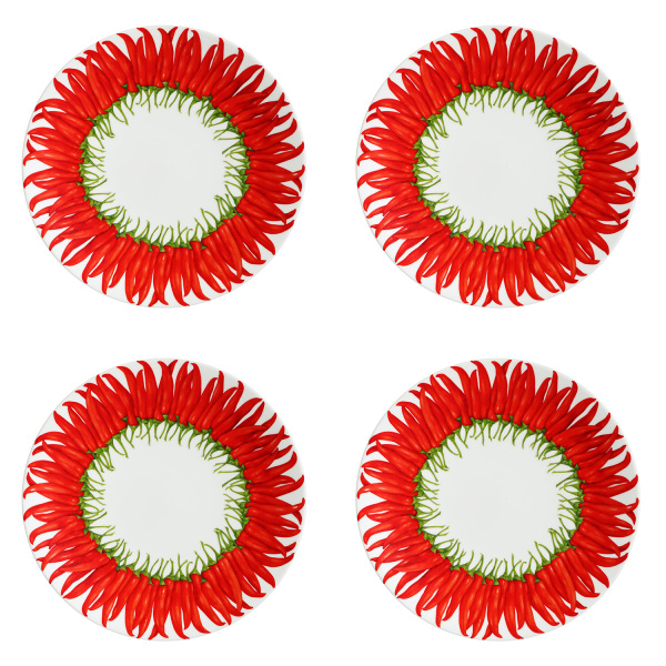 Taitu Red Fine Bone 28Cm 4Lu Tabak Seti