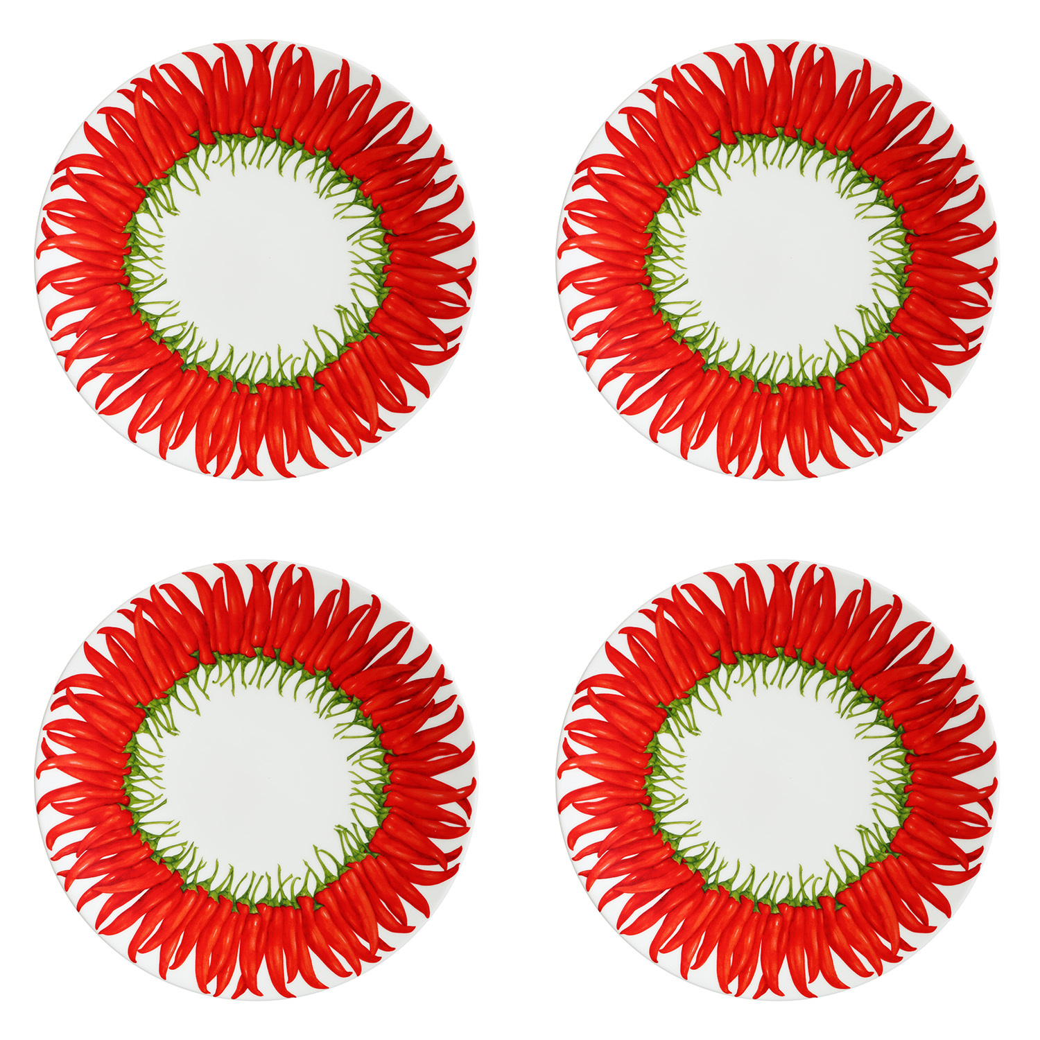 Taitu Red Fine Bone 28Cm 4Lu Tabak Seti - 1