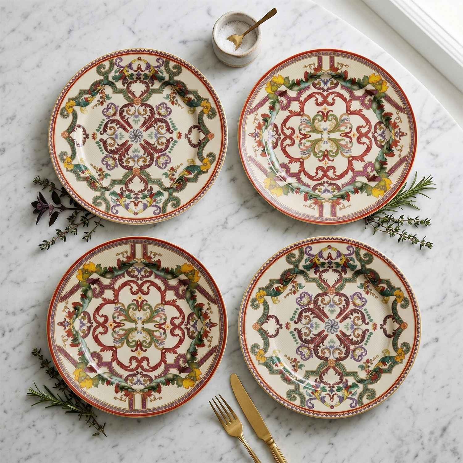 Velora Bone 4’lü Servis Tabağı Seti 27 cm - 2