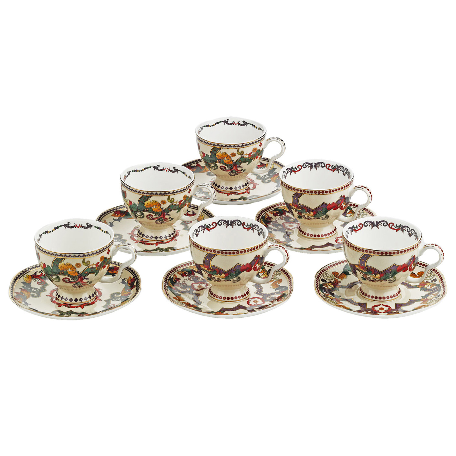 Velora Bone 6Li Cay Fincan Seti - 1