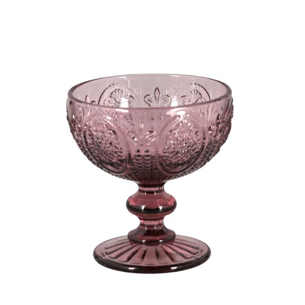 Velora Lucky Art 4Lu Cam Ayaklı Kase Seti Mor (1)