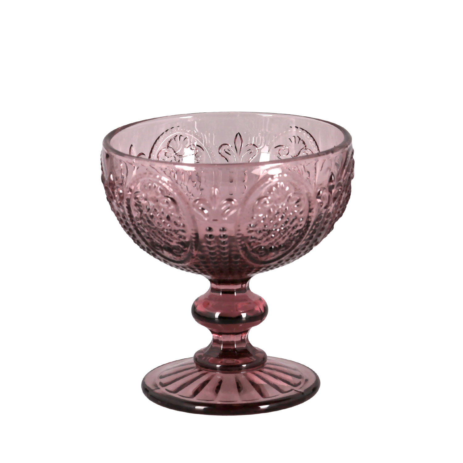 Velora Lucky Art 4Lu Cam Ayaklı Kase Seti Mor - 2