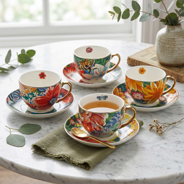 Vivelle Bone 4’lü Çay Fincanı Seti 250 ml (1)