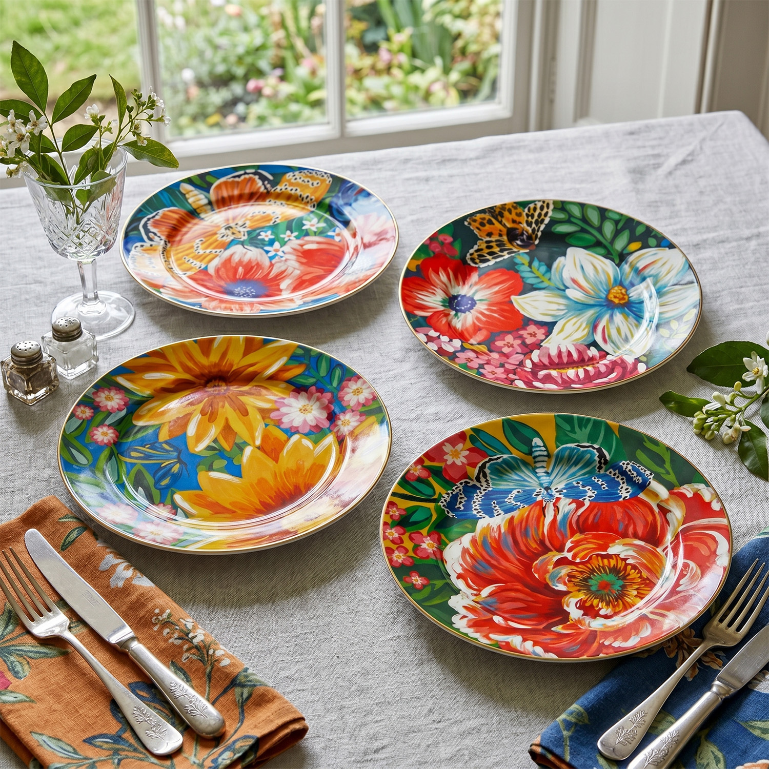 Vivelle Bone 4’lü Servis Tabağı Seti 27 cm - 2