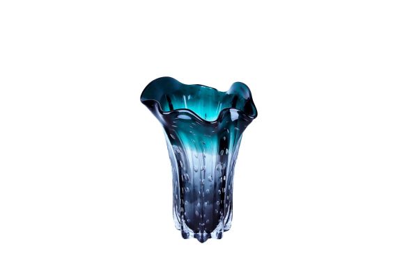 Lucky Art Yeşil Yayvan Vazo 25x38 Cm