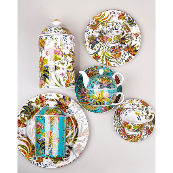 Lucky Art - Lucky Art Yvette Paisley Desen 6 lı Porselen Servis Tabağı Seti 27 cm (1)