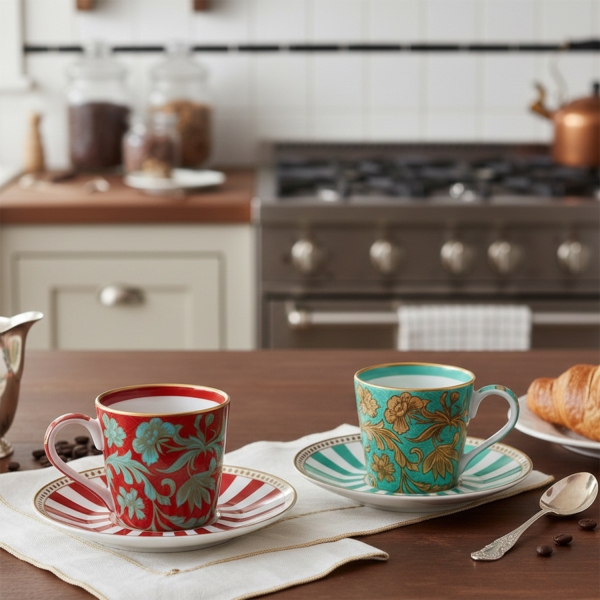 Zeflora Bone 2Li Kahve Fincani Seti 80ml - 3