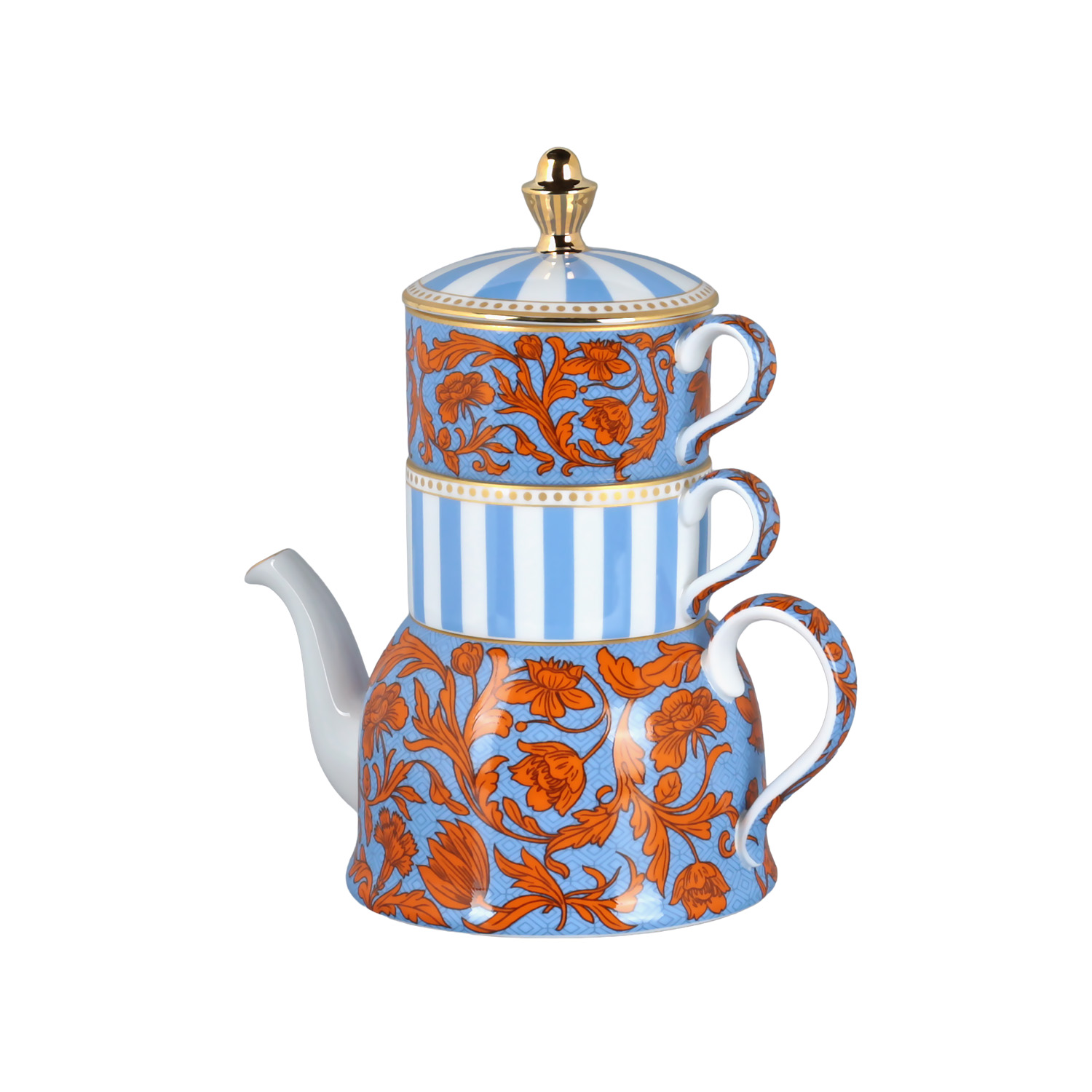 Zeflora Bone 3Lu Çay Seti - 1