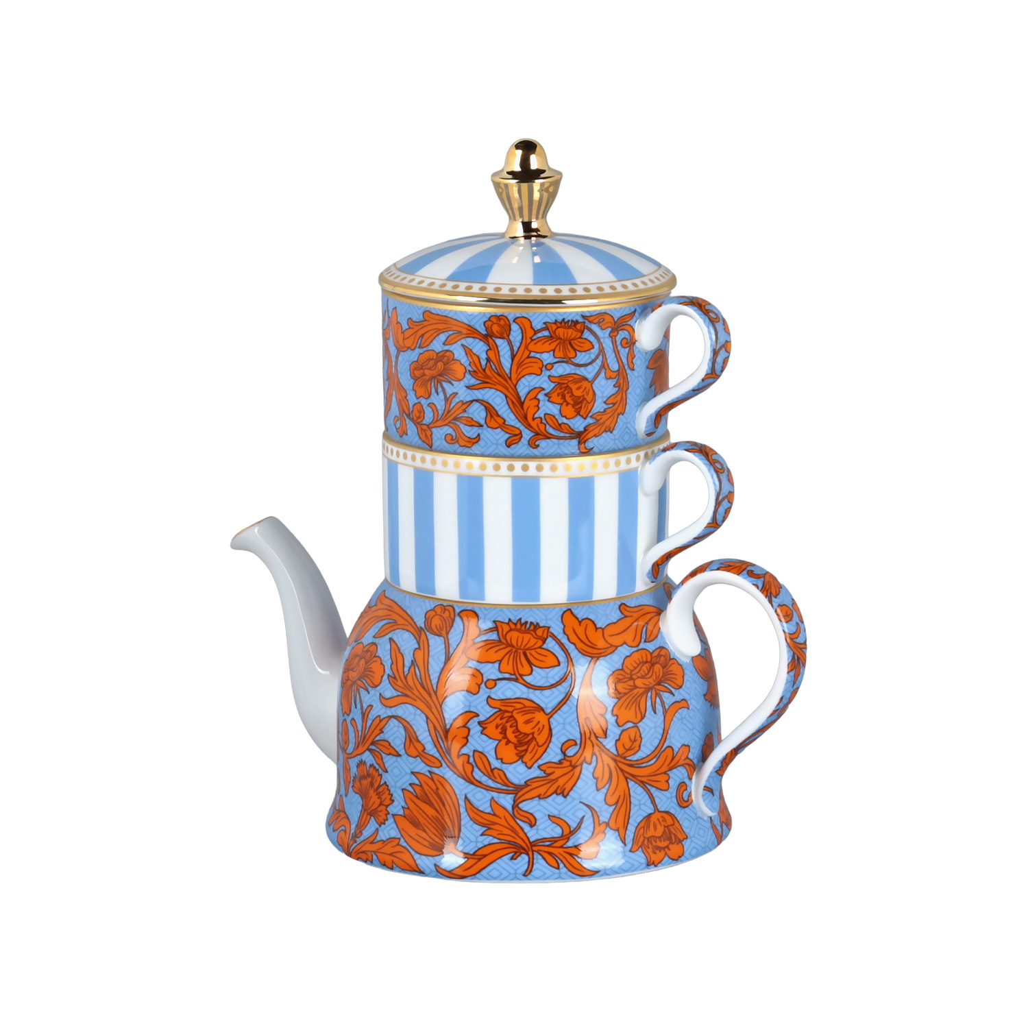 Zeflora Bone 3Lu Çay Seti - 1